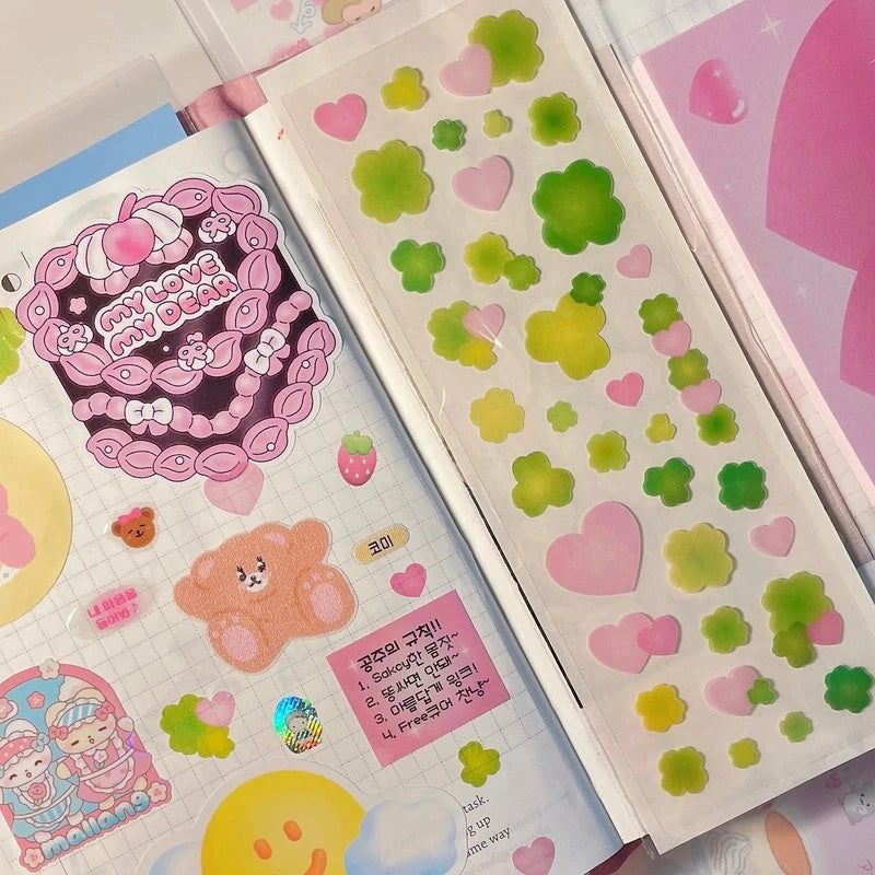 [zekibear] heart clover masking sticker