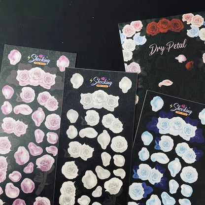 [shocking pink rose] dry petal sticker